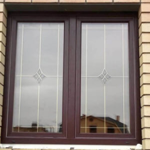 Коричневое огнестойкое противопожарное окно / серия FRM1174